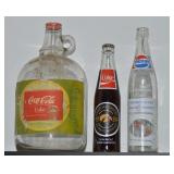 (3) Vintage Glass Bottles w/ Coca Cola Syrup +