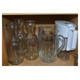 Kitchen Shelf Contents Lot: Pitchers & Carafes