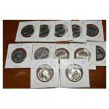 (12) US 25 Cent Quarters in Flip Holders 1970's