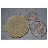 (3) Home Decor Pcs w/ Round Plant Holders +