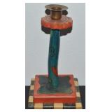 Sticks Des Moines Folk Art Wooden Candlestick