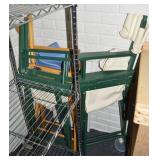 (3) Folding Wood/Cloth Director-style Chairs