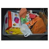 Tote of Holiday Decor & Electric Balloon Pump