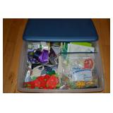 Lidded Tote of Gift Wrapping Supplies