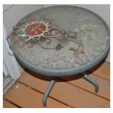 20.25'diam Outdoor Glass Top Short Table +