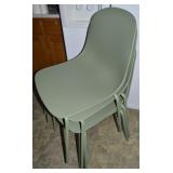 (4) Contempo Sage Green Metal Legged Plastic