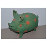 Vintage Honduras Ceramic Polka Dot Piggy Bank