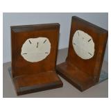 Vintage Wooden & Sand Dollar Bookends 6.25t