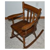 Vintage Wooden Child's Spindled Rocking Chair