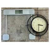 Bathroom Scale & Small Wall Quartz Clock