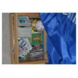 Small Crate & Bag of Loose Sportscards +