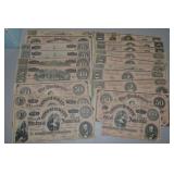 1950's Reprinted Confederate Notes Lot