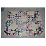 1920's Handmade Quilt w/ Pink Border/Backing