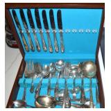 Presentation Chest w/ SP Flatware - Mostly Rogers