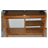 Modern Wood & Bronzetone Studs Sofa/Hall Table w/