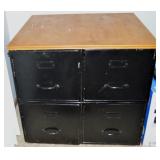 (2) 2 Drawer Black Metal File Cabinets w/ Custom