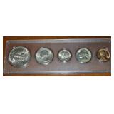 1945 US 5 Coin Set w/ Silver Half Dollar, Quarter+
