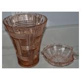 (2) Pink Depression Glass Pcs w/ Anchor Hocking