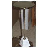 Brushed Goldtone Metal & White Marble Base Plant