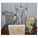 Home Decor Lot w/ Vases, Shells and Sign