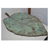 Large Contemporary Metal Centerpiece Leaf Tray