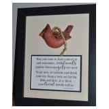 Isabel Bloom Cardinal & McGovern Poem Framed