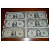 1935 $1 One Dollar Star Note + (5) 1963 Barr Notes