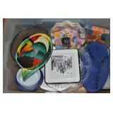 Lidded Tote of Serving & Dinnerware Pcs: Glass,