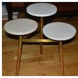Project 62 Wood, Brass & White Marble Top Plant