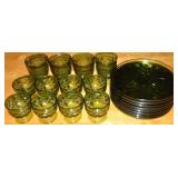 (8) Indiana Colony Whitehall Green Cubist Snack