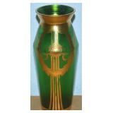 Josef Anton Reidel Green Gilded Glass Art Nouveau