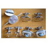 Vtg Pairs Men's Cufflinks & Tie Bars w/ 'N'
