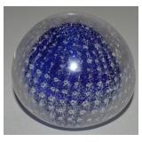 Vtg Bullicante Art Glass Blue Anemone Paperweight