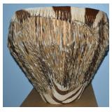 Vintage Maasai African Zebra Hide Drum 15t x 17dm