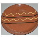 Robesonia Redware (rR) Signed Slip Pottery Plate