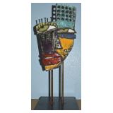 Kimmy Cantrell Signed Mixed Media Mask Relief