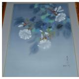 David Lee Signed 1981 Floral Watercolor Painting