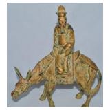 Vtg Patinated Metal Asian Art Sculpture of Man on