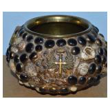 Vtg Picassiette Mosaic of Shells, Religious Pcs on