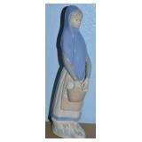 Rex Valencia Spain Porcelain Girl w/ Basket Figure