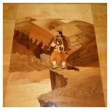 1974 Soviet-era Ukraine Inlaid Wood Mountain