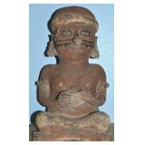 Pre Columbian Terra Cotta Seated Nayarit Figural