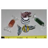 (4) Vtg Italian Blown Art Glass Candy Pieces