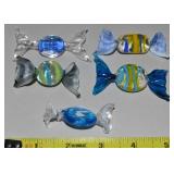 (5) Vtg Italian Blown Art Glass Candy Pieces