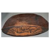 Aboriginal Mulga Carved Wood Lizards Oblong Bowl