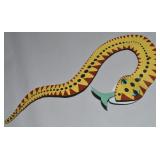 Signed 1988 Handpainted 3D Metal Wall Art Snake