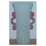 Annieglass Studio Art Glass Pink & Spatter Handled