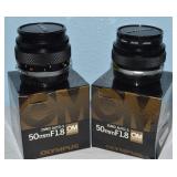 (2) Olympus OM Zuiko Auto-S 50mm F1.8 Lenses