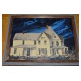 Signed/Dated Original Acrylic on Board Farmhouse