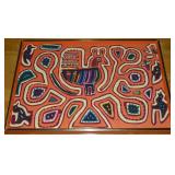 Vtg Guna (Kuna) Panama Mola Stitched Framed Fine